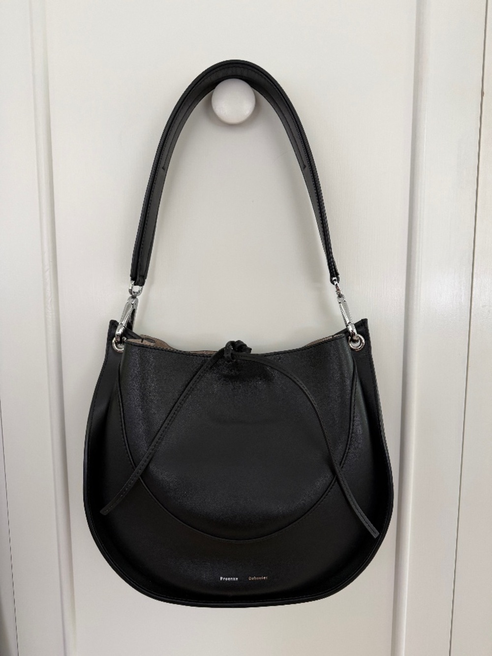 Proenza Schouler Black Leather Arch Shoulder Bag